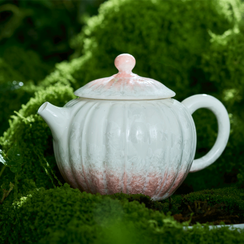 Pink Crystalline Glaze Gradient Teapot