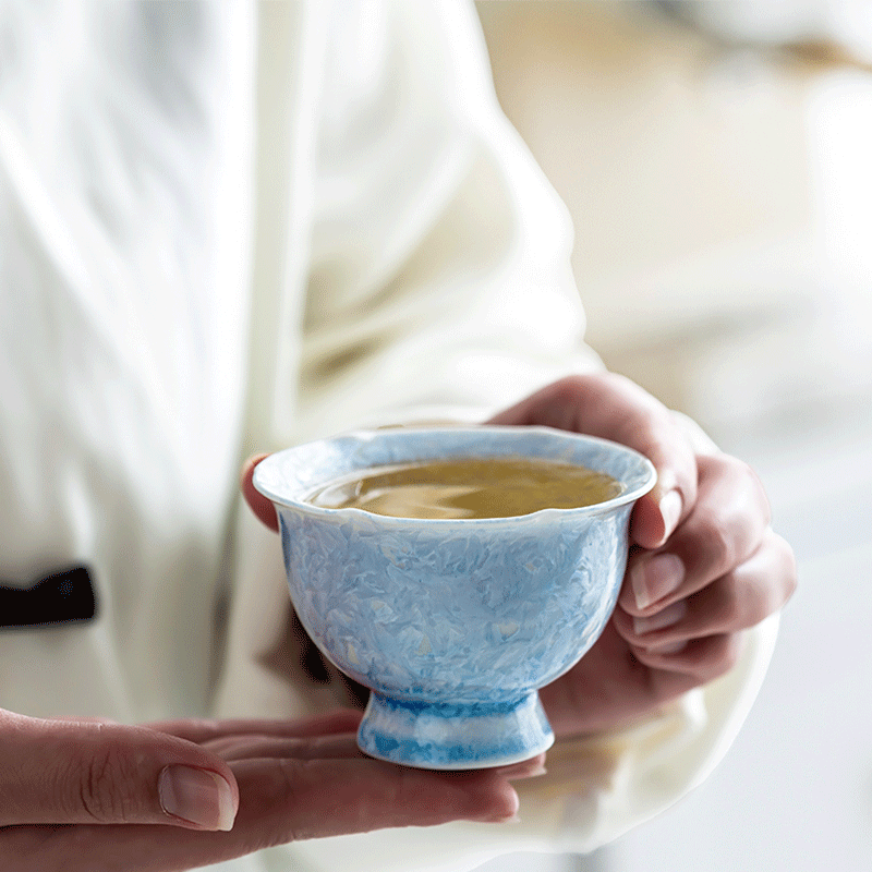 Blue Crystalline Glaze Master Tea Cup
