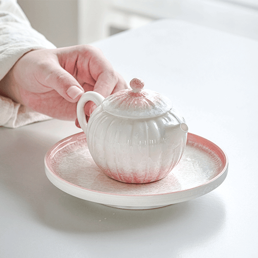 Pink Crystalline Glaze Gradient Teapot