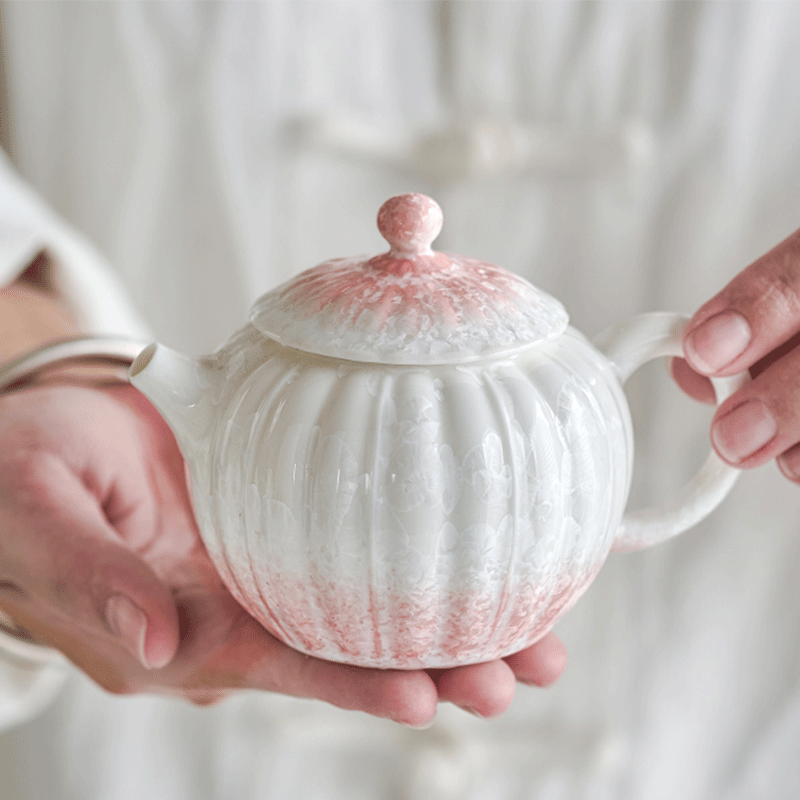 Pink Crystalline Glaze Gradient Teapot