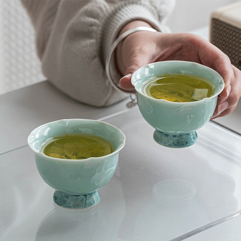Green Crystalline Glaze Master Tea Cup