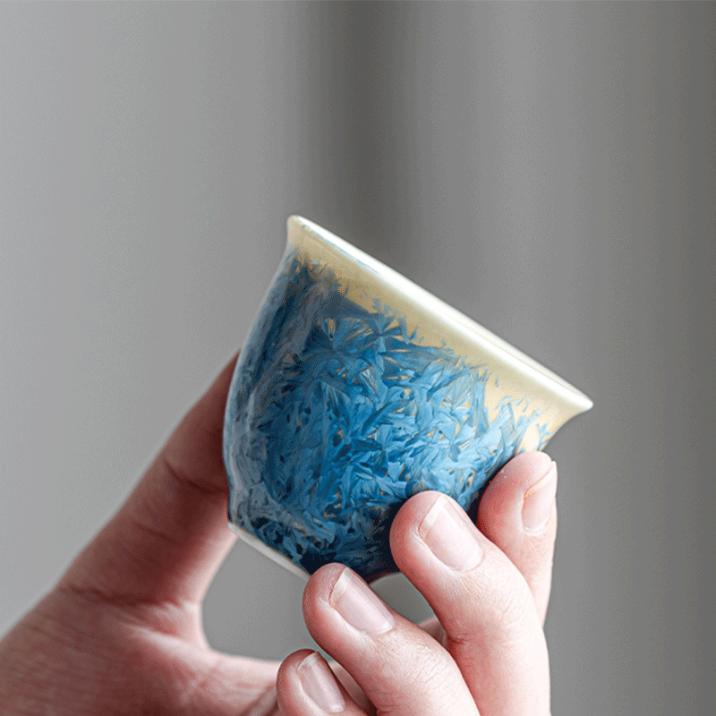 Dark Blue Crystalline Glaze Master Tea Cup