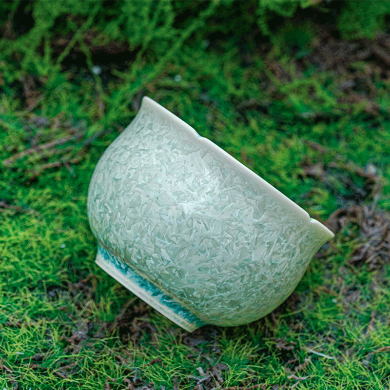 Green Crystalline Glaze Master Tea Cup