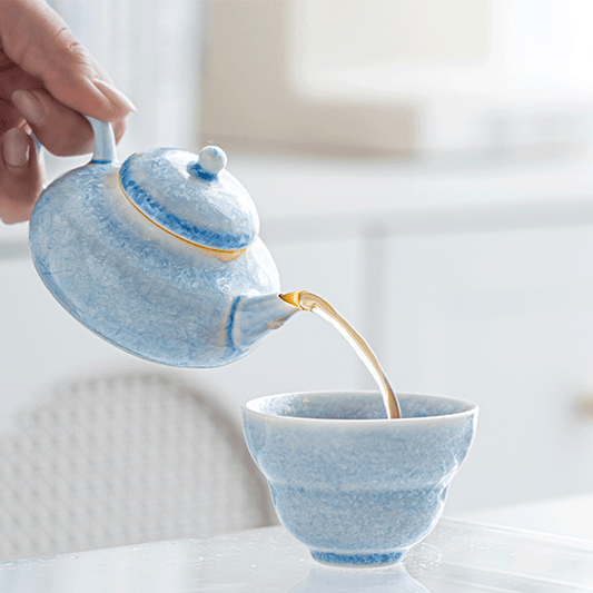 Blue Crystalline Glaze Gradient Teapot