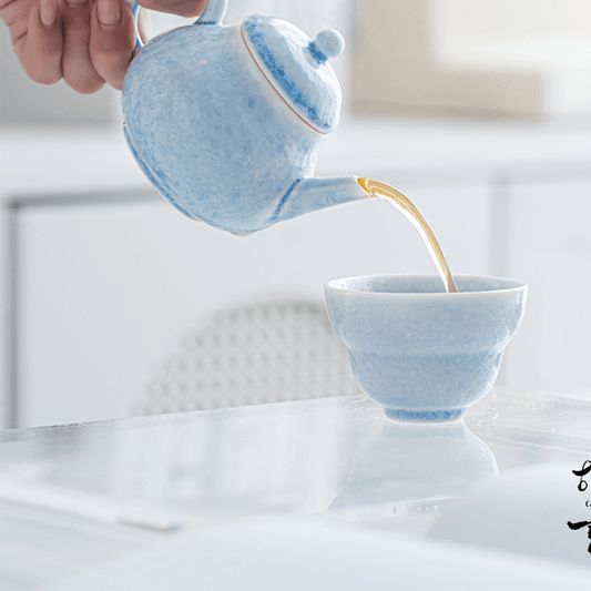 Blue Crystalline Glaze Gradient Teapot