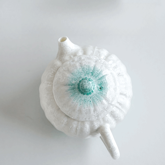 Green Crystalline Glaze Gradient Teapot