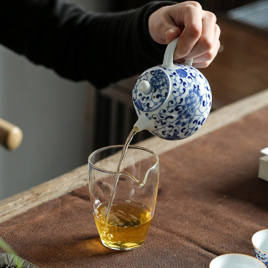 Floral Blue & White Teapot