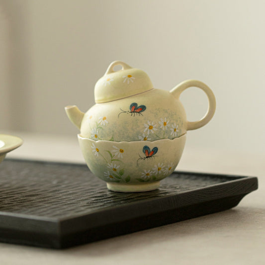 Oil Painting Floral Teapot