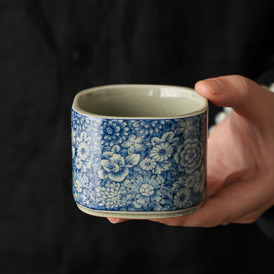 Intertwined Lotus Blue & White Master Cup