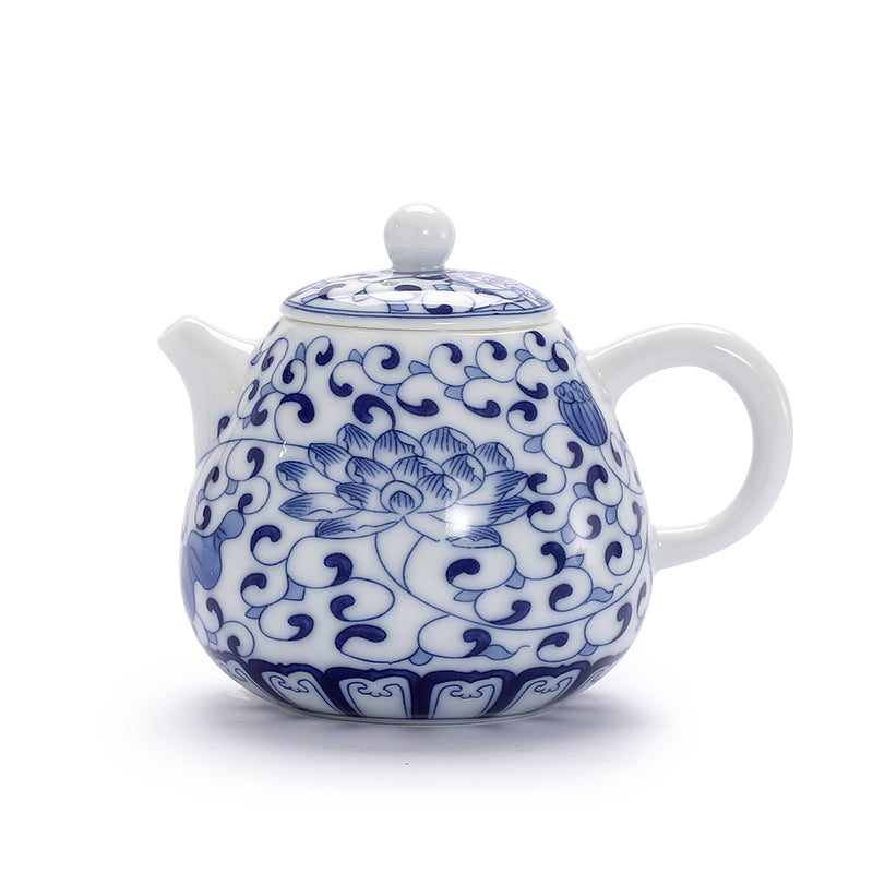 Floral Blue & White Teapot