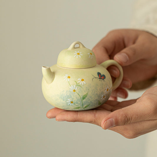 Oil Painting Floral Teapot